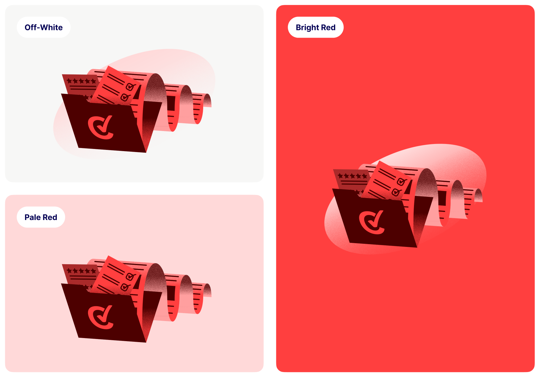 Example of our illustration style showing depth and dimensionality
