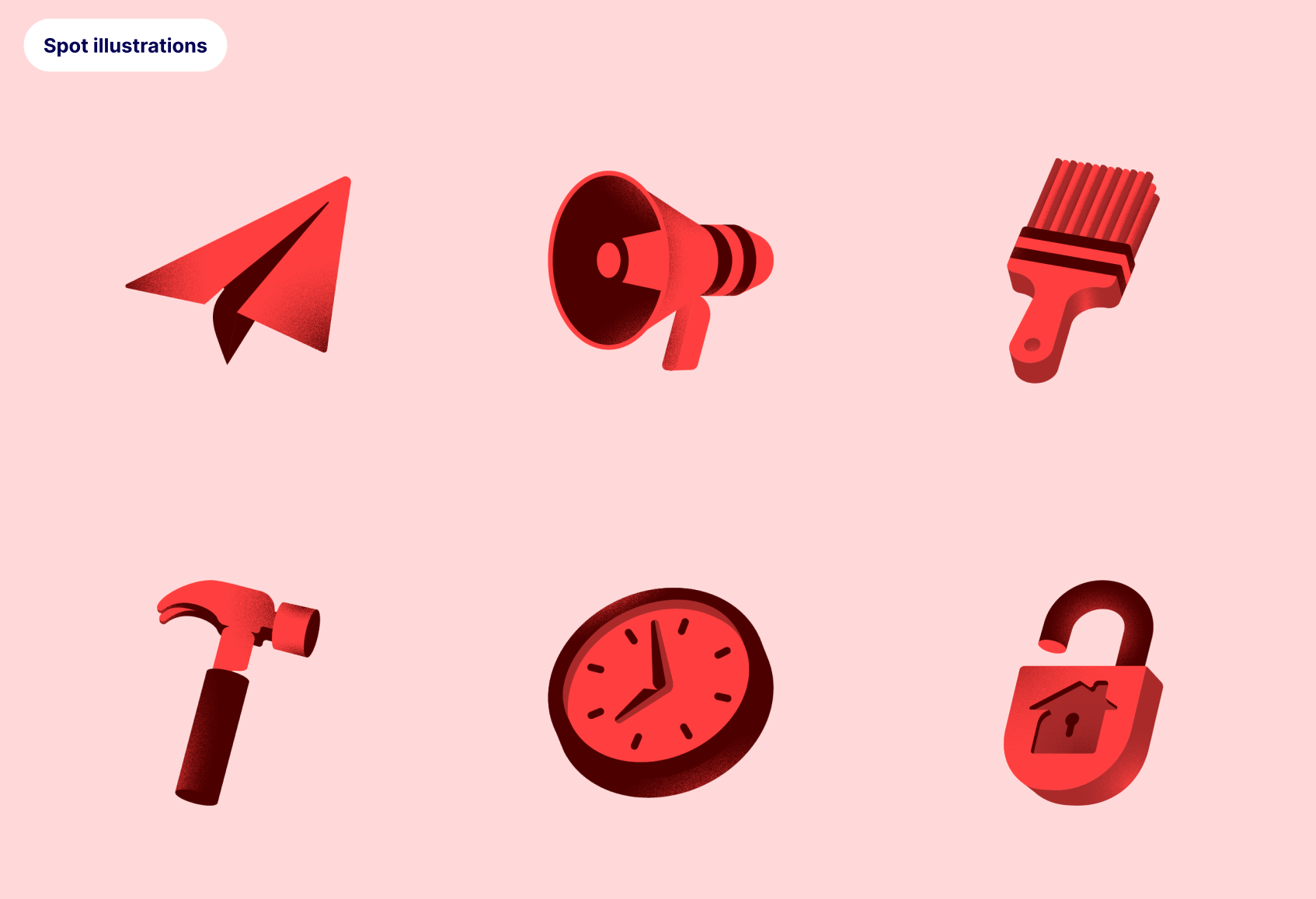 Example of our illustration style showing depth and dimensionality